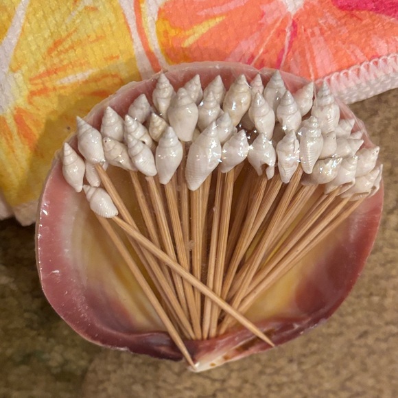 NWT Shell Tip Toothpicks in Shell & Citrus Towel - Picture 7 of 10